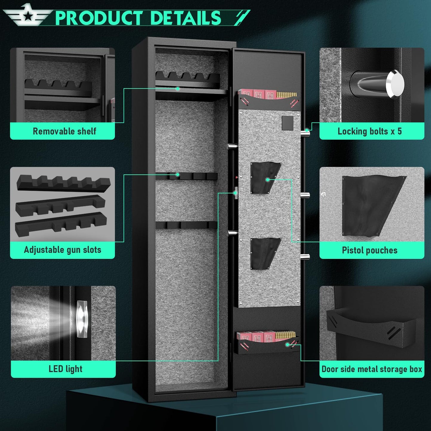 OME-XB-GKM-145W 5-6 Rifle Gun Safe
