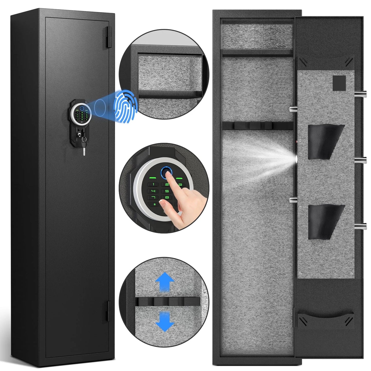 OME- GKV Gun Safe, Digital Keypad Large Long Gun Safe for Shotguns