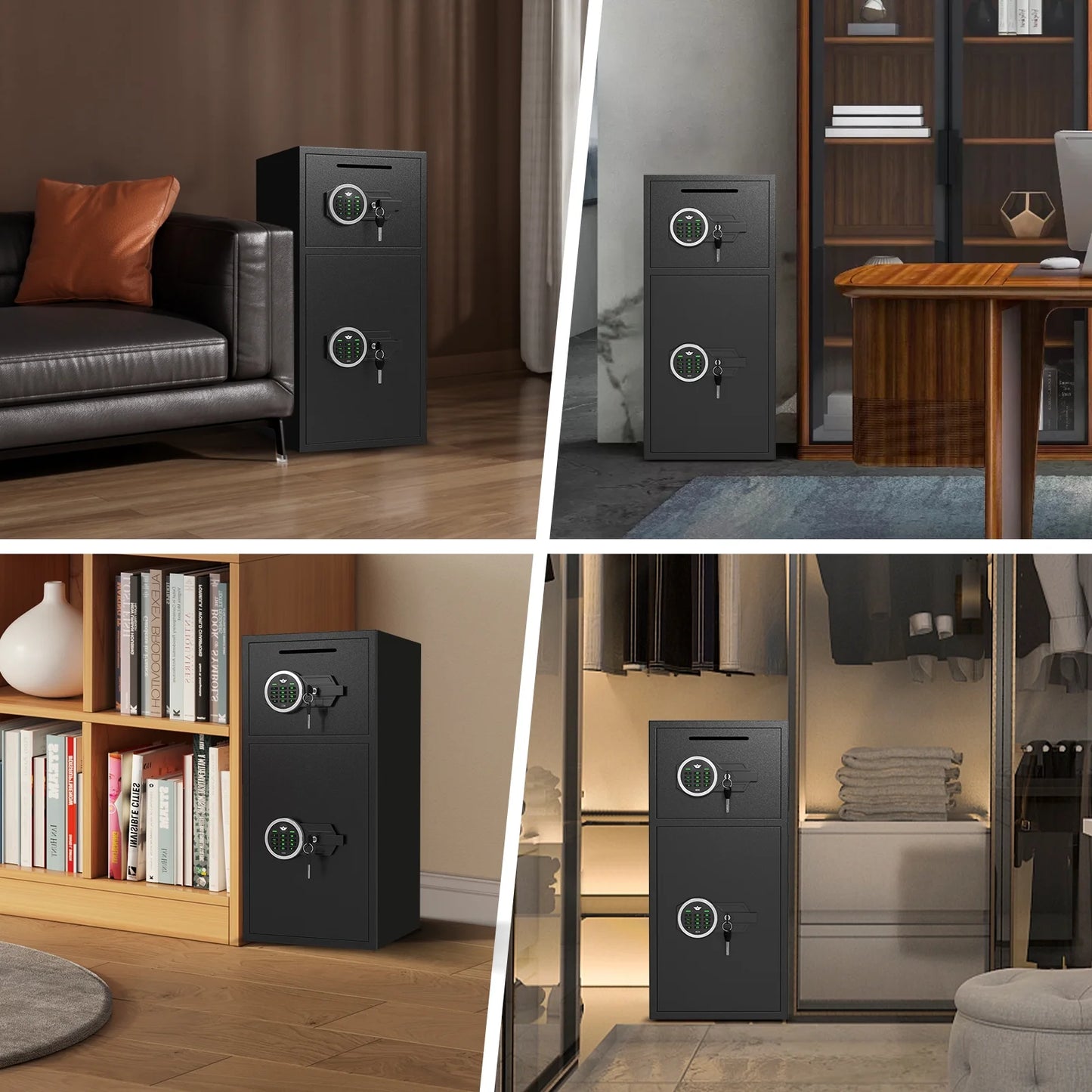 SZ-LYX Fireproof Safe Box, 7.0 Cub Heavy Duty Large Safe with Dual Alarm System, Home Safe with Deposit Slot and Backlit Keyboard