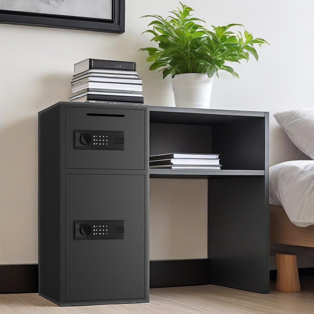Kav K1-75 6.5 Cu ft Extra Large Home Safe Box, Anti-theft Money Safe Box With Deposit Slot & Dual Alarm System, Backlit Keypad Security Document Safe For Home Office