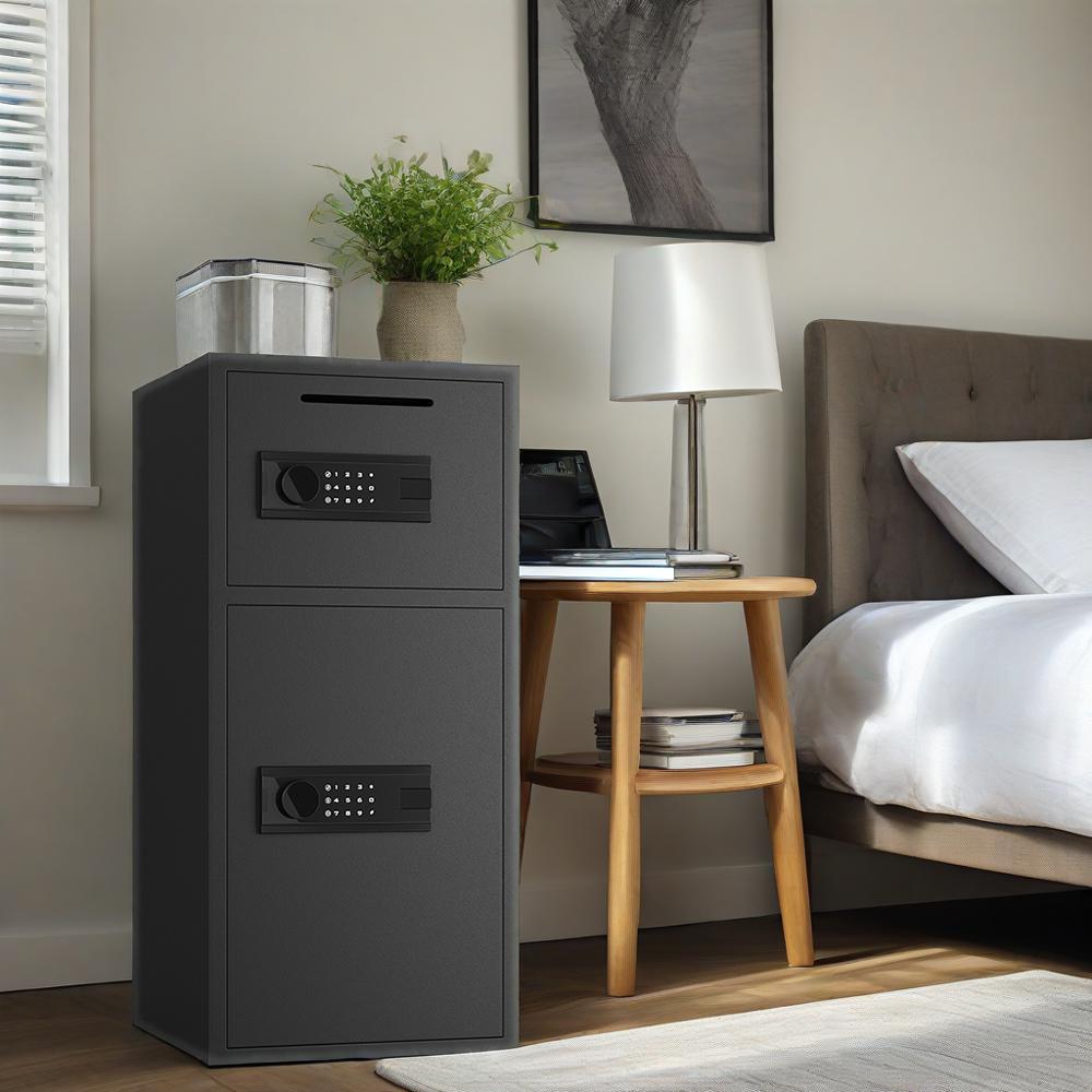 Kav K1-75 6.5 Cu ft Extra Large Home Safe Box, Anti-theft Money Safe Box With Deposit Slot & Dual Alarm System, Backlit Keypad Security Document Safe For Home Office