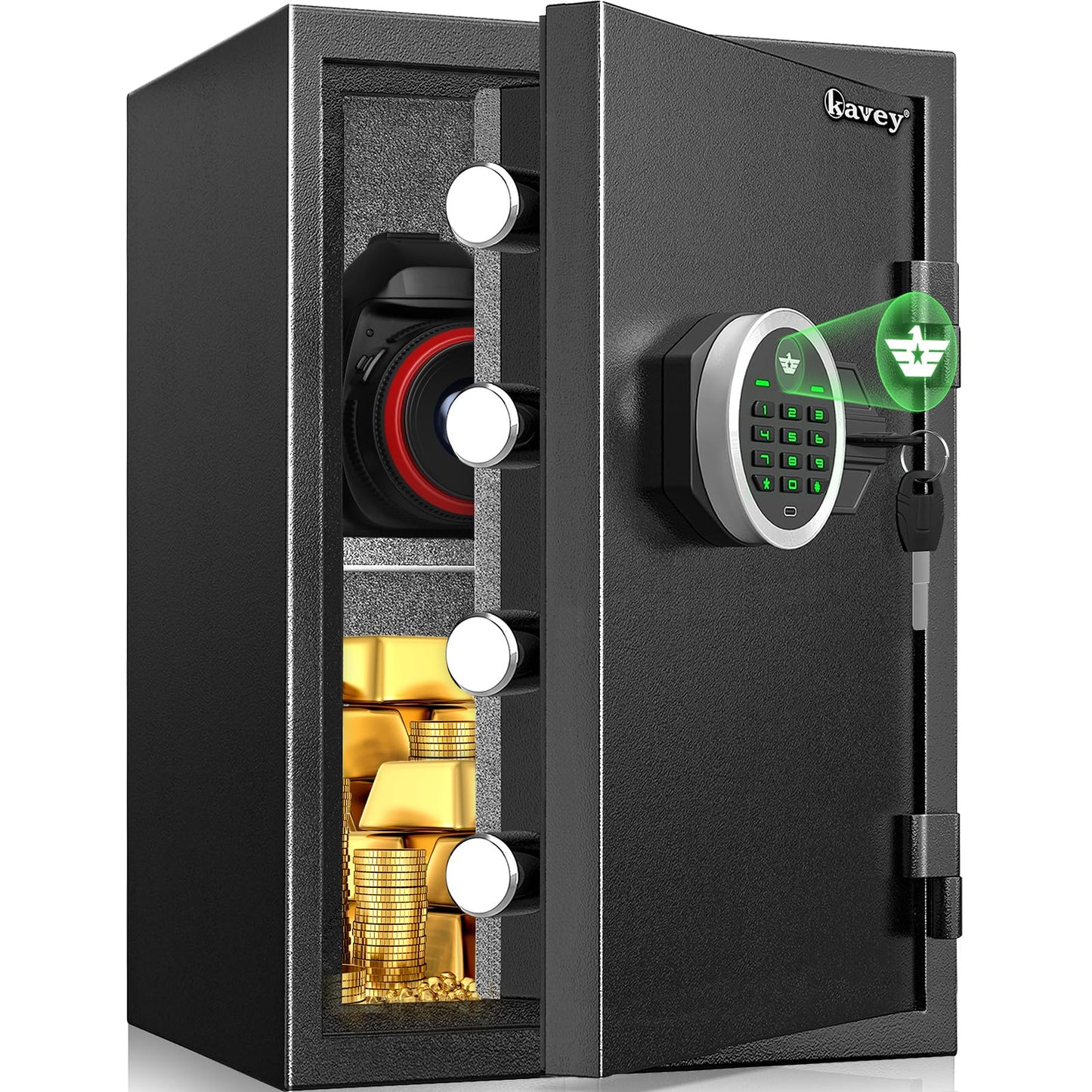 2.3 Cub Fireproof Safe, Large 30 Minutes Fireproof Safe Box for Home with Dual Warming Alarm and LED Light-16