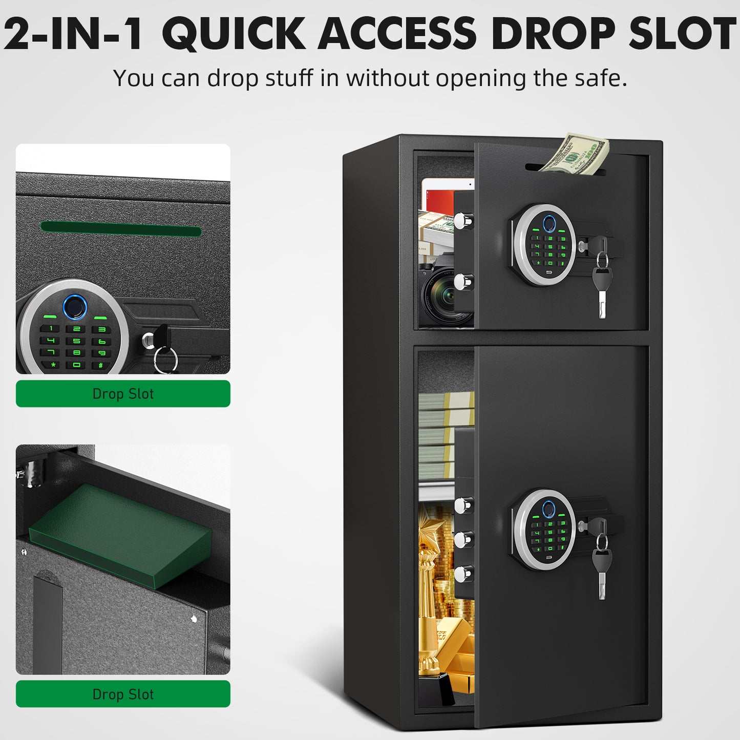 BM-KM-85W 7.0 Money Safe With Mute Function and LED Light, Security Box for Money Valuables