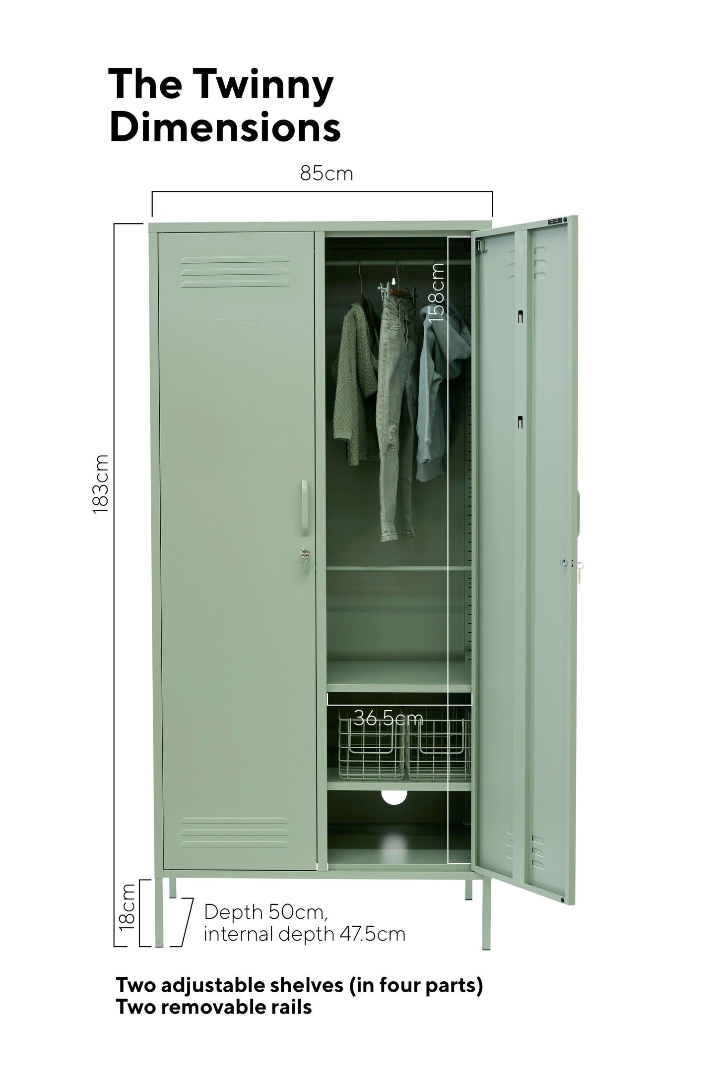 South Shore Crea Metal 2-Door Accent Cabinet, Orange