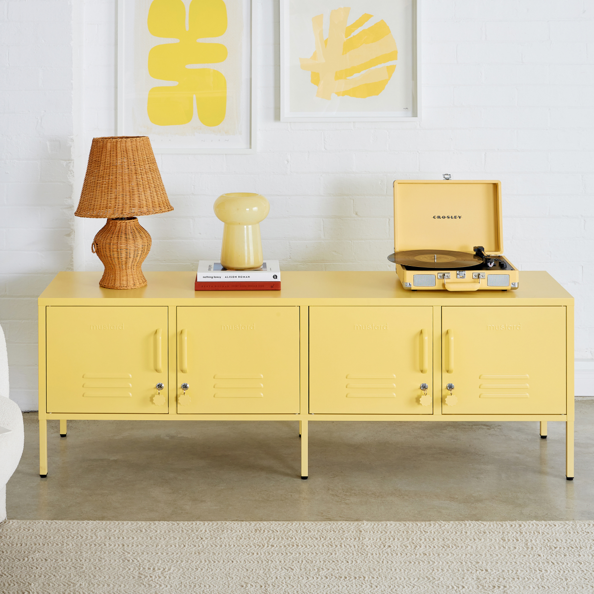 Metal Storage Cabinet Adjustable Shelf Storage Cabinet Laundry Room or Utility Room Storage Cabinet 2 Tiers Large Space for Books Clothes