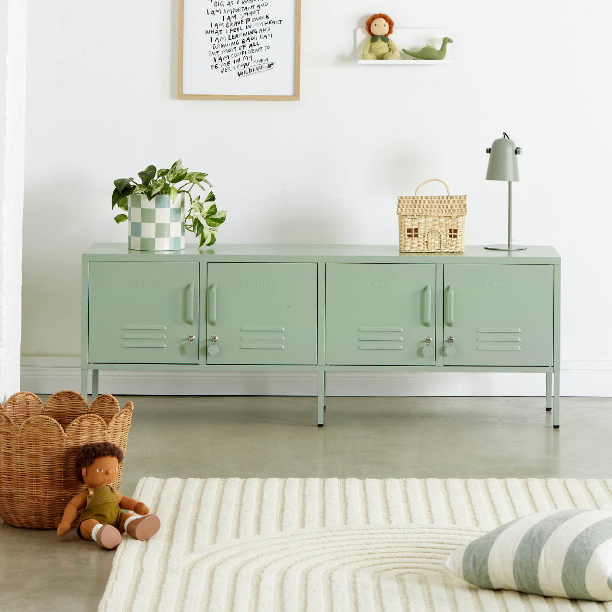 Metal Storage Cabinet Adjustable Shelf Storage Cabinet Laundry Room or Utility Room Storage Cabinet 2 Tiers Large Space for Books Clothes