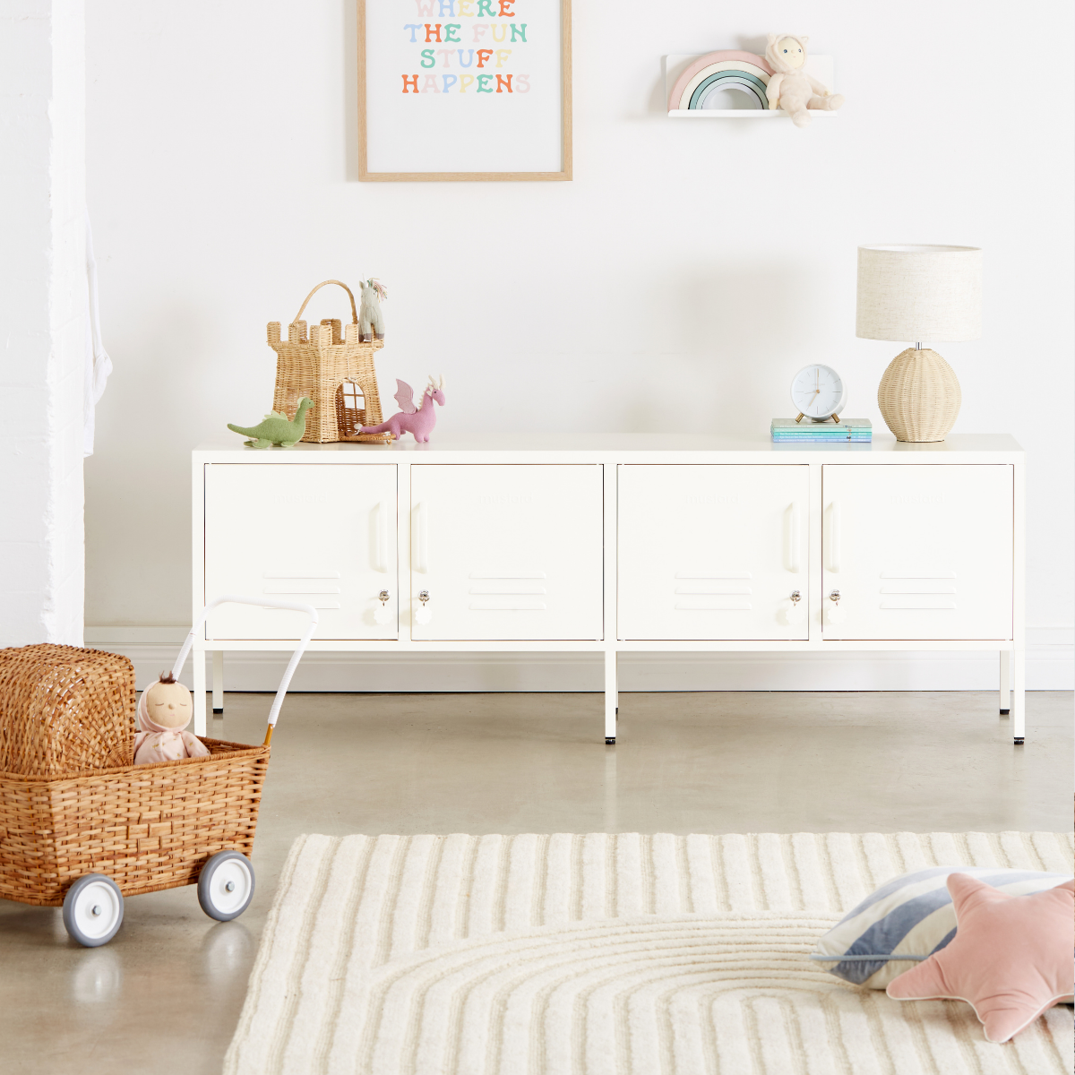 REALROOMS Shadwick 2 Door Wide Metal Locker Accent Storage Cabinet