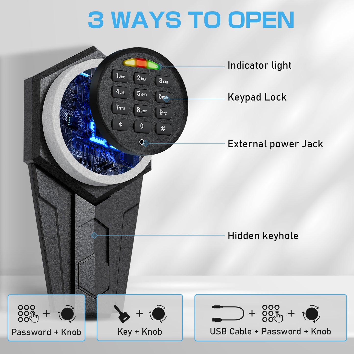 2 Gun Safe, Gun Safe for Long Guns and Pistols with Digital Keypad and Silent Mode, Gun Cabinet with Adjustable Gun Slot and Removable Shelf