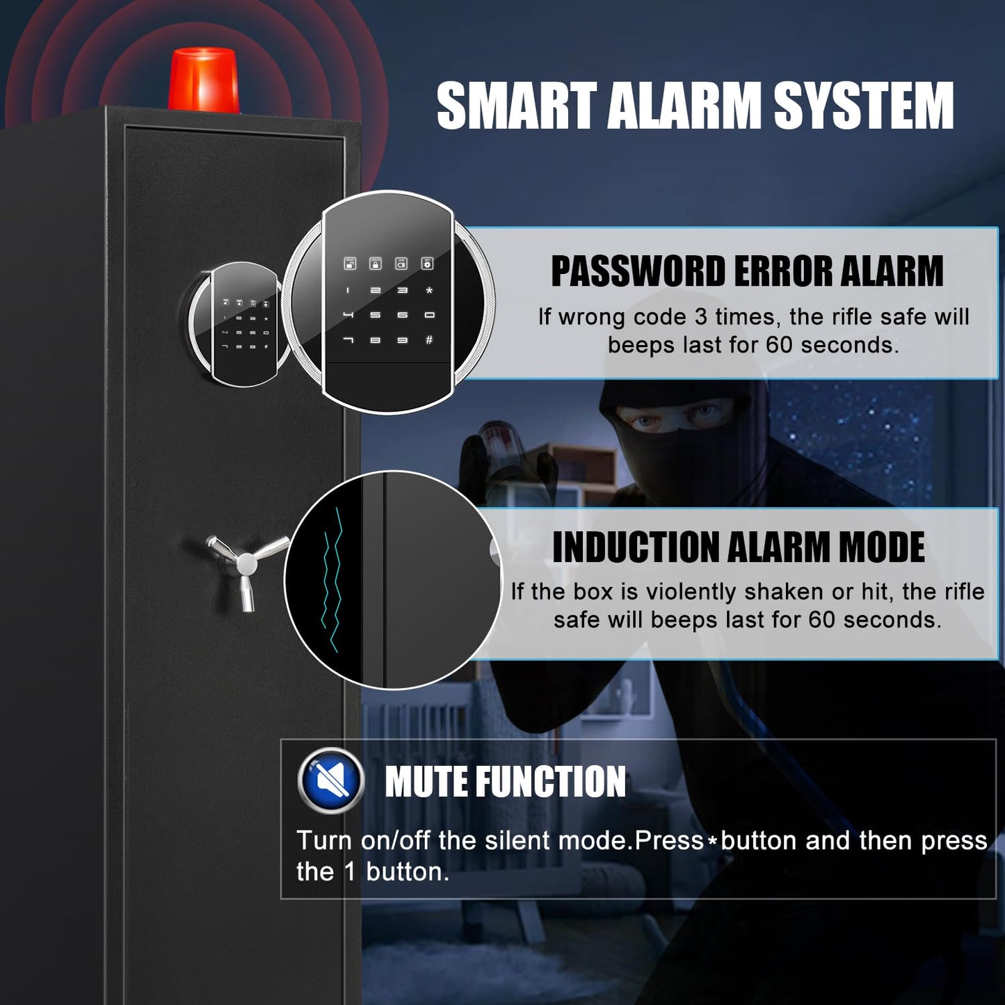 OME-XB-G2-138D Rifle Gun Safe with 3 Adjustable Racks