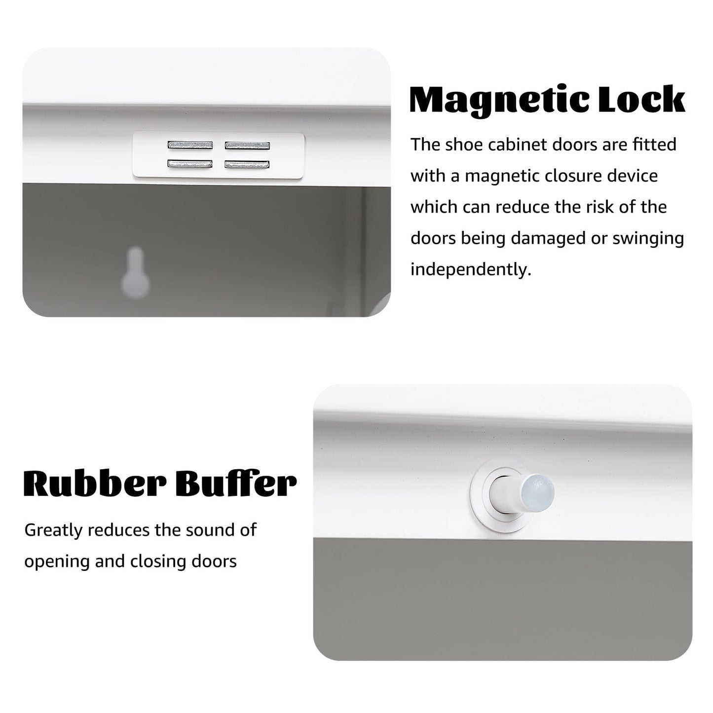 Metal Shoe Storage Cabinet with 2 Flip Drawers