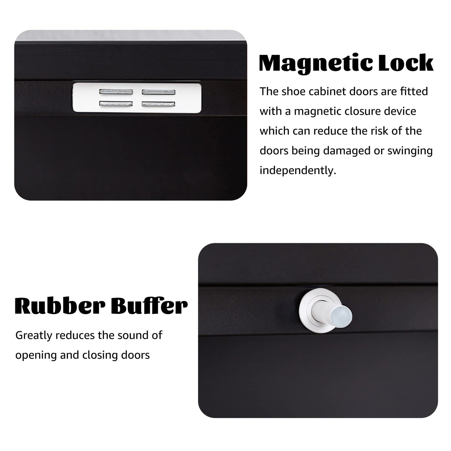 Metal Shoe Storage Cabinet with 2 Flip Drawers