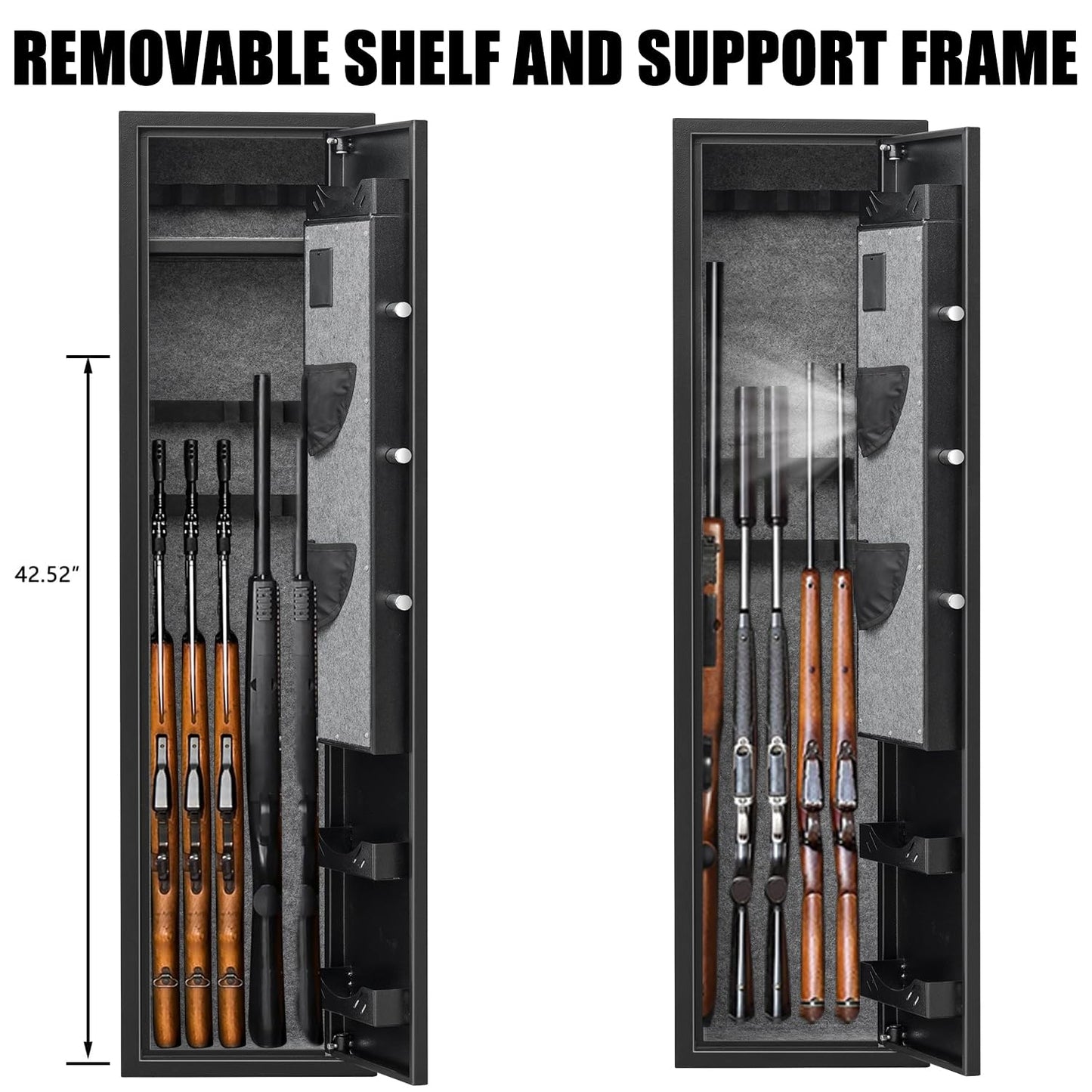 OME-XB-G2-138D Rifle Gun Safe with 3 Adjustable Racks