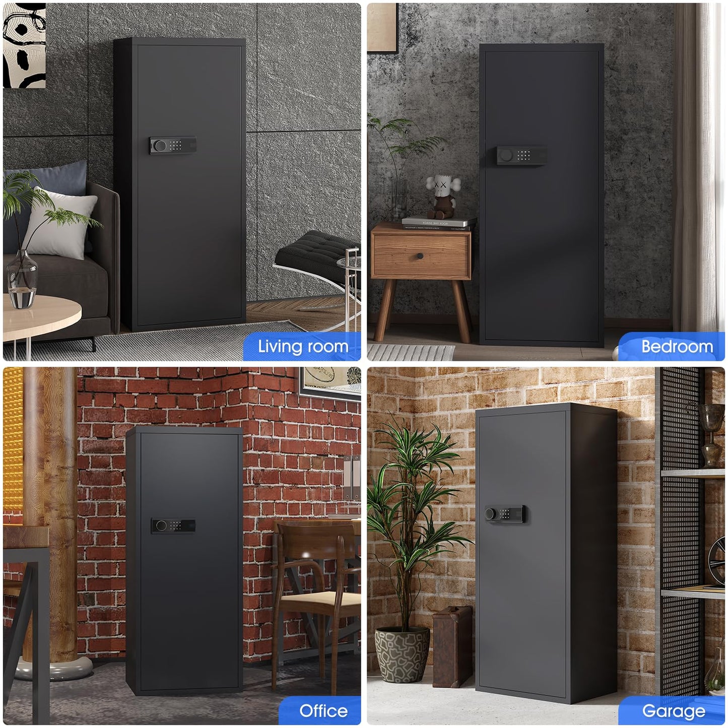 Silkight 10-12 Unassembled Gun Safe with LCD Screen and Silent Mode, Gun Safe for Home Guns and Shotguns