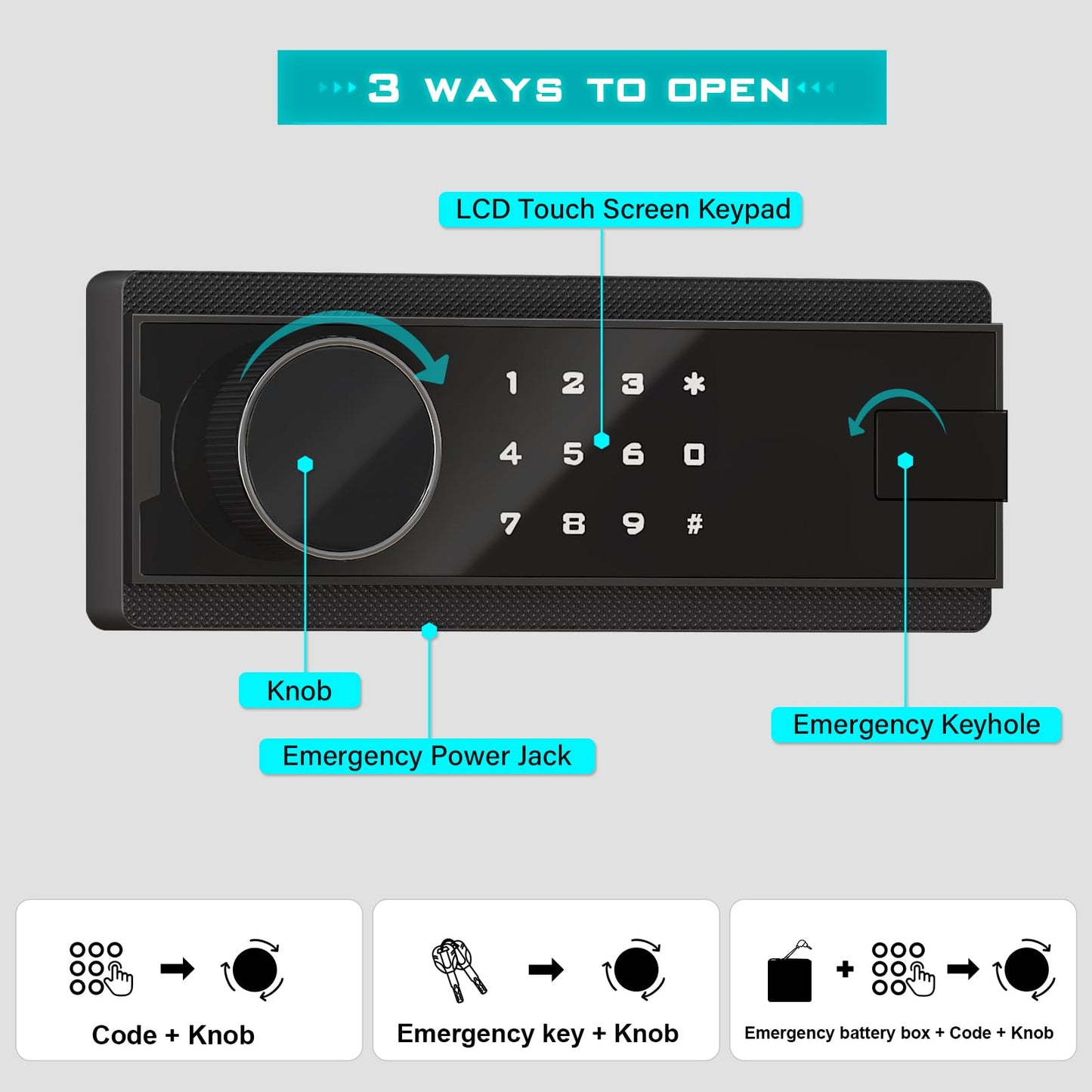 BM-K1-65 Money Safe Box with Deposit Slot & Dual Alarm System, Backlit Keypad Security Document Safe
