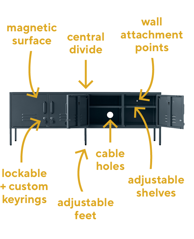 Metal Storage Cabinet Adjustable Shelf Storage Cabinet Laundry Room or Utility Room Storage Cabinet 2 Tiers Large Space for Books Clothes