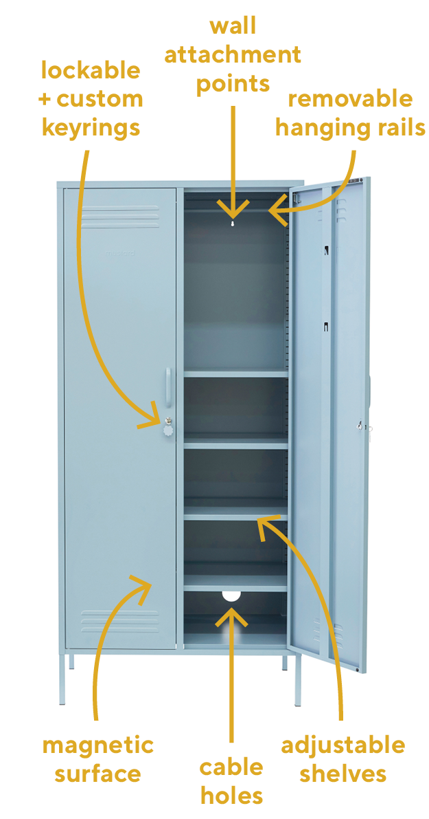 South Shore Crea Metal 2-Door Accent Cabinet, Orange