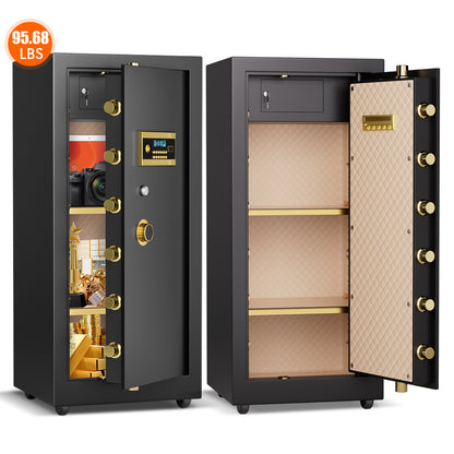 OME K3-100 39.37''H Extra Large Safes Box, 9.0 Cubic Feet Heavy Duty Safe with 2 Adjustable Shelf & Seperate Lock Box, Home Floor Safes with LCD Screen & Hidden Code for Doc Cash Jewelry Valuables