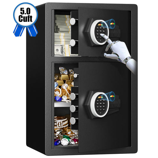 OME KL-55SD 5.0 Cub Large Home safe Money Safe Box with Slot & Metal Deposit Storage Box, Home Safe with Dual Alarm System & Mute Mode for Valuables