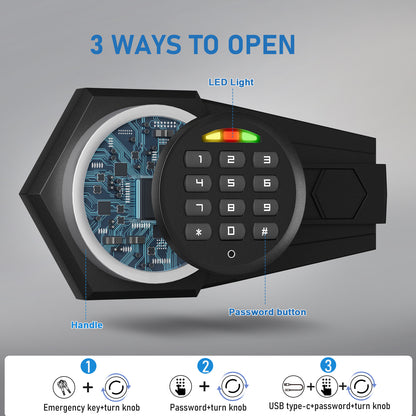 OME KM-65 6.0 Cub Home Safe Box Fireproof Waterproof, Money Safe with Deposit Slot and Backlit Keypad, Heavy Duty Home Safe with Dual Alarm Sytem, Fireproof Safe with 2 Doors for Home Valuables