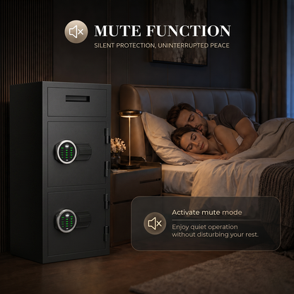 6.5 Cub Safes Box, Fireproof Safes For Home, Fireproof Safes For Home With Double Door & Key Hook, With Backlit Keypad & Dual Alarm For Home Office Business Home Safes