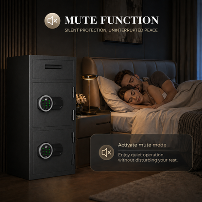 6.5 Cub Safes Box, Fireproof Safes For Home, Fireproof Safes For Home With Double Door & Key Hook, With Backlit Keypad & Dual Alarm For Home Office Business Home Safes