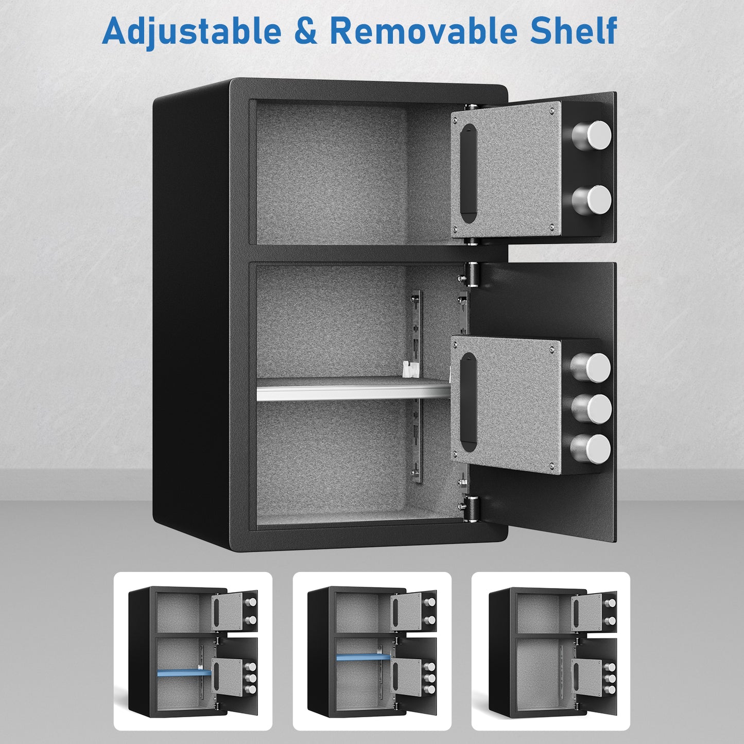 OME KL-55SD 5.0 Cub Large Home safe Money Safe Box with Slot & Metal Deposit Storage Box, Home Safe with Dual Alarm System & Mute Mode for Valuables