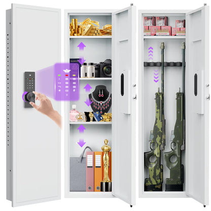 SDI-KW-135BD, Silkight 53.15” Wall Gun Safe - Hidden Firearm Safes for Home Firearm Money Valuables