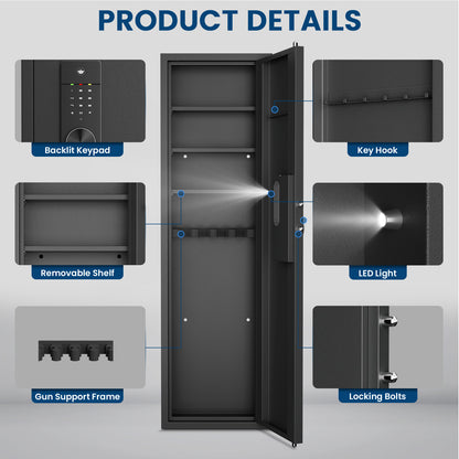 BM-KW-135HD 53.15" Wall Safe Between the Studs, Large Hidden Flush Wall Safe with Dual Alarm System and Mute Function,