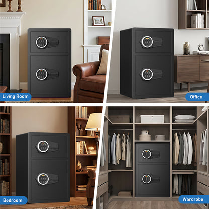 OME KL-55SD 5.0 Cub Large Home safe Money Safe Box with Slot & Metal Deposit Storage Box, Home Safe with Dual Alarm System & Mute Mode for Valuables