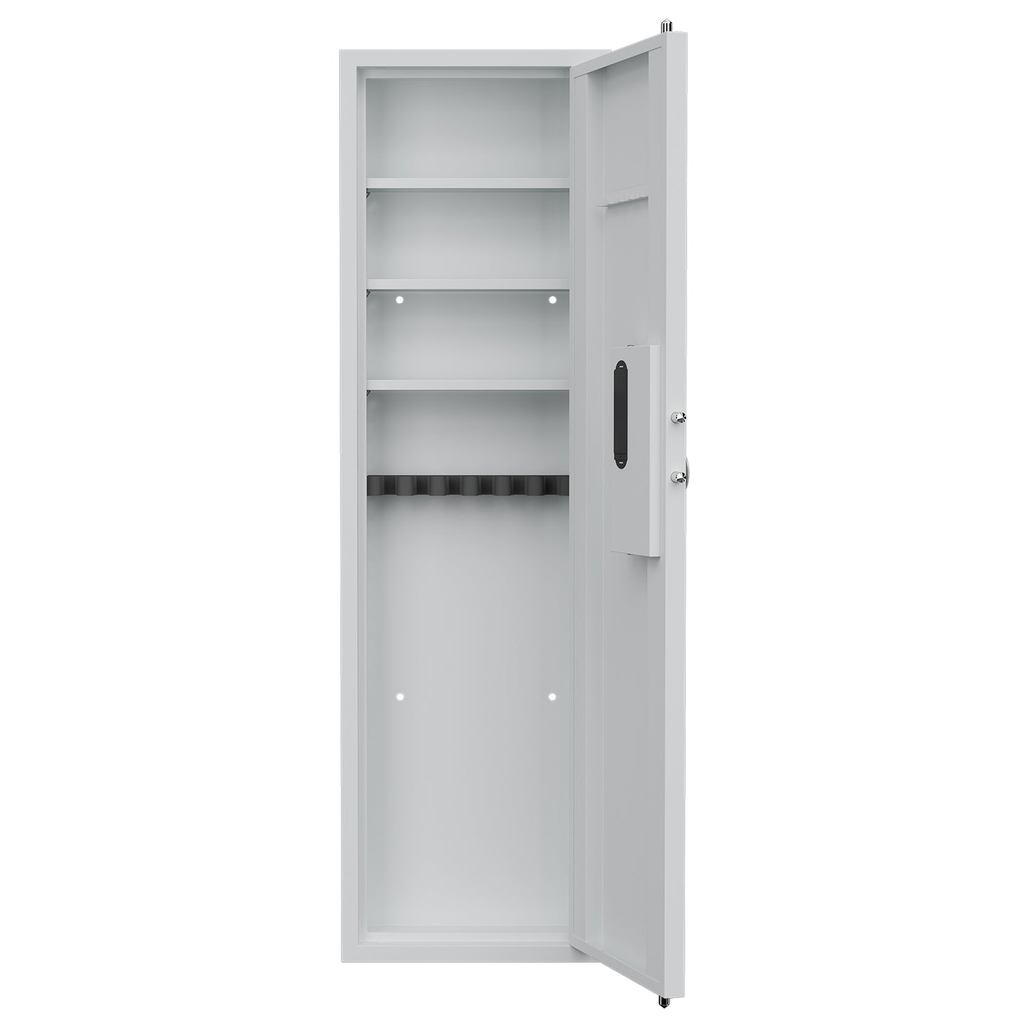 Fingerprint Touch Panel In-Wall Safe,Hidden Wall Gun Safe for Rifles and Pistols with Adjustable Shelves,Assembled Storege Gun Safe for Firearm and Valuables (White-Fingerprint)