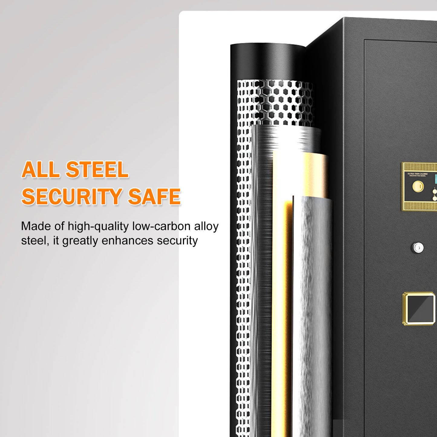 KAV Extra Large Safe Box, 17.6 Cubic Feet Heavy Duty Big Safe with Security Double Key Lock & Seperate Lock Box