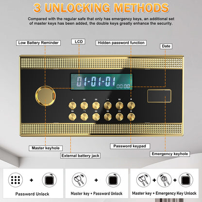 OME K3-120S Extra Large Safe Box, 13.8 Cubic Feet Heavy Duty Big Safe with Security Double Key Lock & Seperate Lock Box