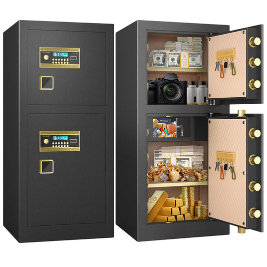Kavey Extra Large Safe Box, 13.8 Cubic Feet Heavy Duty Big Safe with Security Double Key Lock & Seperate Lock Box