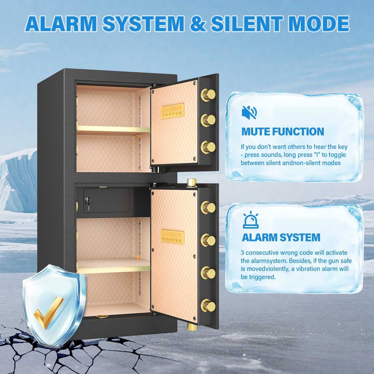 13.8 Cub FeetBM-K3-120S Extra Large Safe Box, Heavy Duty Big Safe with Security Double Key Lock & Seperate Lock Box
