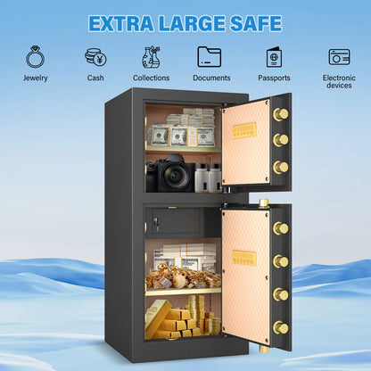 13.8 Cub FeetBM-K3-120S Extra Large Safe Box, Heavy Duty Big Safe with Security Double Key Lock & Seperate Lock Box