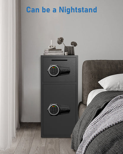 OME-KL-75D 2025 NEW Large Home safe Fireproof Waterproof, 6.5 Cub Money Safe Box with Slot & Metal Deposit Storage Box, Home Safe with Dual Alarm System & Mute Mode for Valuables