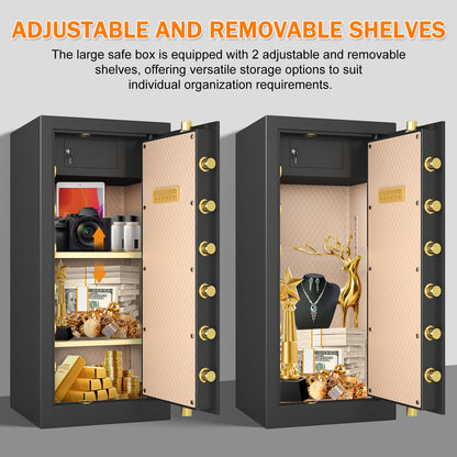 KAV Extra Large Safe Box, 14.1 Cubic Feet Heavy Duty Big Safe with Security Double Key Lock & Seperate Lock Box