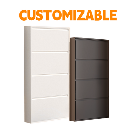 Services Hallway Shoe Cupboard Steel Thin Shoe Cabinets Narrow Shoe Rack Cabinet With 4 Flip Drawer