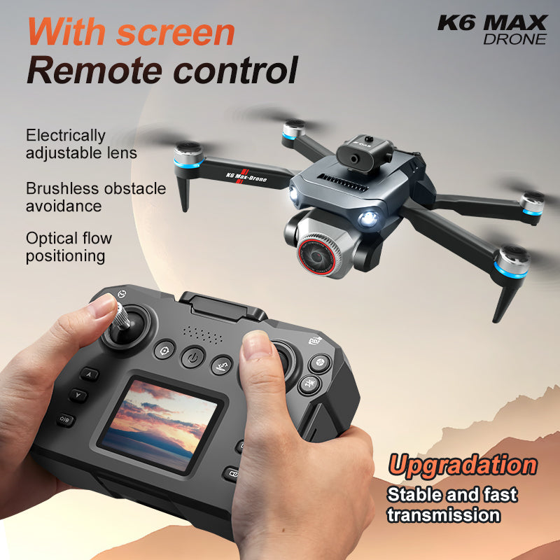SDI WRJ Drone with 4K Camera for Adults & Kids, RC with Built-in Screen, Brushless Motor, 4-Way Obstacle Avoidance, Optical Flow Hover, One-Key Takeoff, Gesture & Trajectory Flight, Foldable Drone