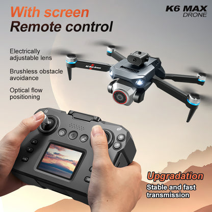 SDI WRJ Drone with 4K Camera for Adults & Kids, RC with Built-in Screen, Brushless Motor, 4-Way Obstacle Avoidance, Optical Flow Hover, One-Key Takeoff, Gesture & Trajectory Flight, Foldable Drone
