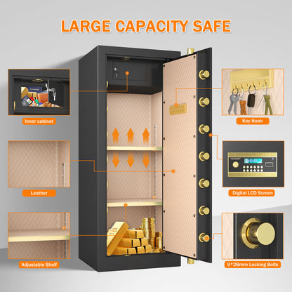 KAV Extra Large Safe Box, 17.6 Cubic Feet Heavy Duty Big Safe with Security Double Key Lock & Seperate Lock Box