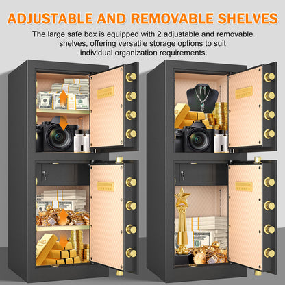 KAV Extra Large Safe Box, 17.3 Cubic Feet Heavy Duty Big Safe with Security Double Key Lock & Seperate Lock Box