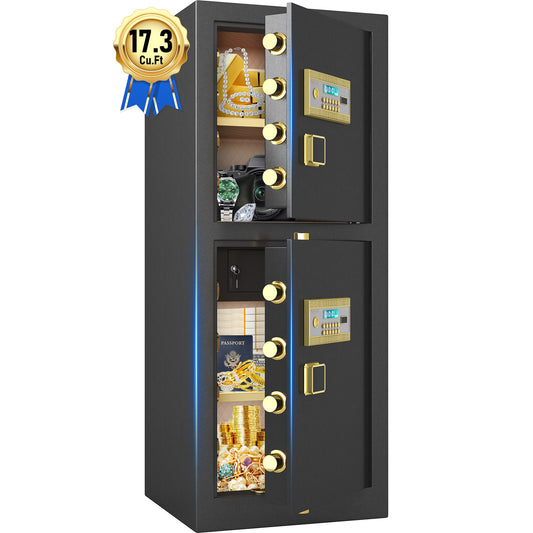 BM-K3-150S 17.3 Cub Feet Heavy Duty Big Safe,Extra Large Safe Box with Security Double Key Lock & Seperate Lock Box
