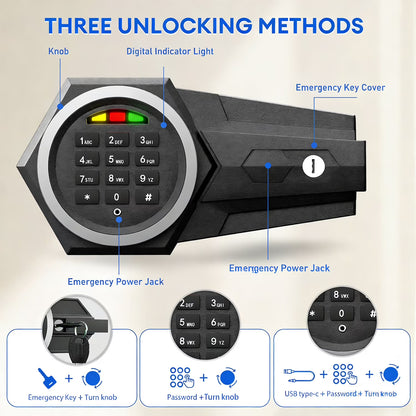SDI-KL-55SD 4.5 Cu ft Safe Box, Steel Security Safes with Dual Lock System, Home Safe with Dual Alarm & Mute Function, Money Safe with Adjustable Shelf for Documents and Valuables