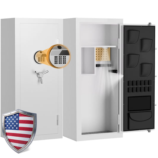 KAV-G6S-138BD   Heavy-Duty Large Gun Safe for Pistol, Storage Guns (with/Without Scopes), Home Gun Cabinet with Adjustable Pegboard, Gun Safe for Home