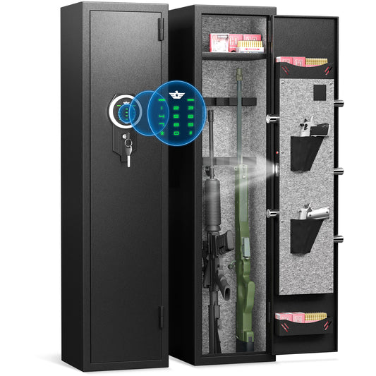 BM-GKM-132D  2-3 Gun Safe, Quick Access Long Gun Safe for Shotguns, Large Gun Safe for Home Pistols, Gun Safe with LED Light