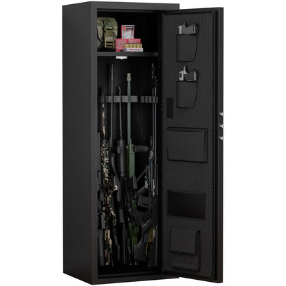 Heavey Duty,Large Size 4-5 Gun,Black Gun Cabinet with Electronic Password Keypad Lock,Unassembled Metal Rifle Gun Security Cabinet Safe Locker