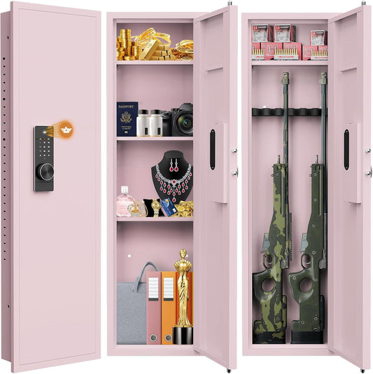 OME-KW-135FD-53.15" Wall Safe Between the Studs, Hidden Safe with Dual Alarm System and Silent Mode