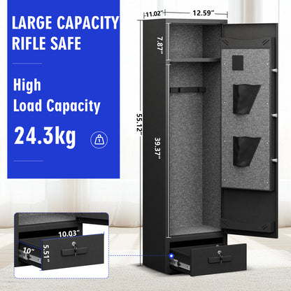 BM-GKM-140 6 -7 Gun Safe, Gun Cabinet for Home Office,Digital gun safe with Keypad and Dual Alarm System