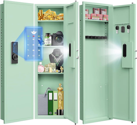 OME-KW-135LD-AOC-53.15" Wall Safe Between the Studs, Hidden Safe with Dual Alarm System and Silent Mode